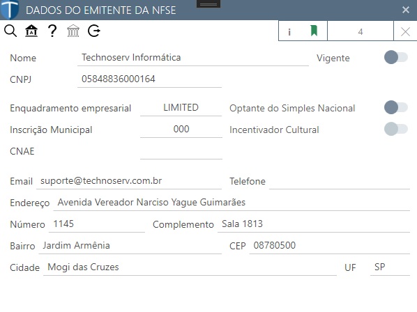 Consulta dos dados históricos do emitente da NFS-e Asaas